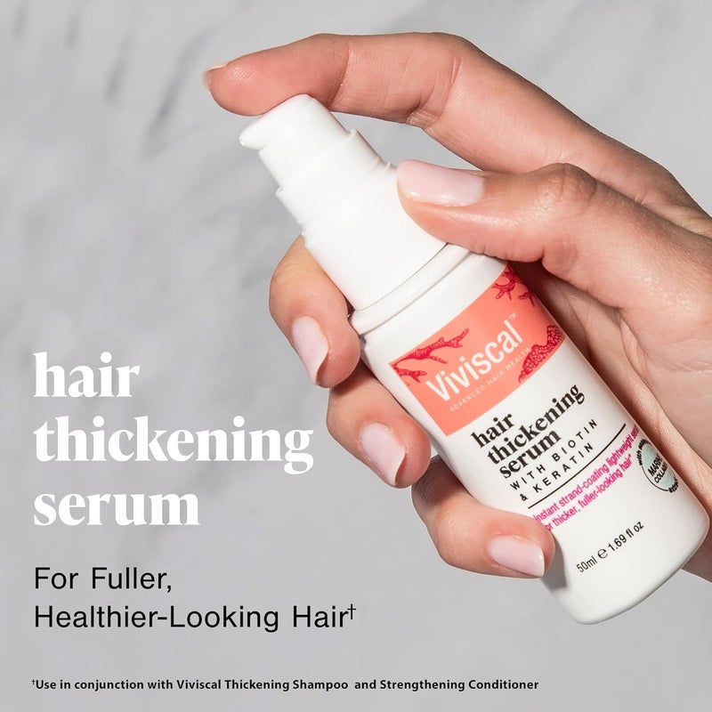 Viviscal Hair Thickening Serum for Naturally Thicker & Fuller Looking Hair, Paraben Free Leave In Conditioner with Biotin, Keratin & Marine Collagen, for All Hair Types, 50 ml - Image 2